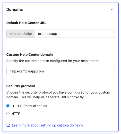 Using a custom domain with your Help Center